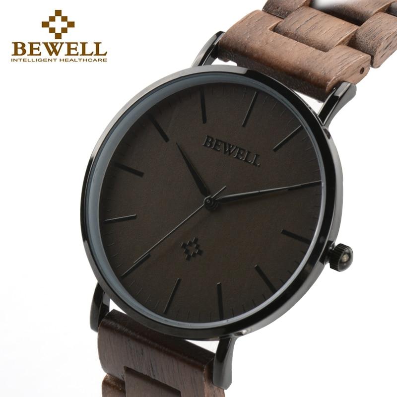 BEWELL Men Ultra Thin Wood Watches Luxury Watch Brand As Male Gift For Father Or Friend Dress Style Good Quality Watch 163A