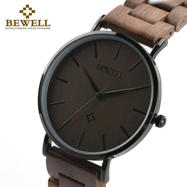 BEWELL Men Ultra Thin Wood Watches Luxury Watch Brand As Male Gift For Father Or Friend Dress Style Good Quality Watch 163A