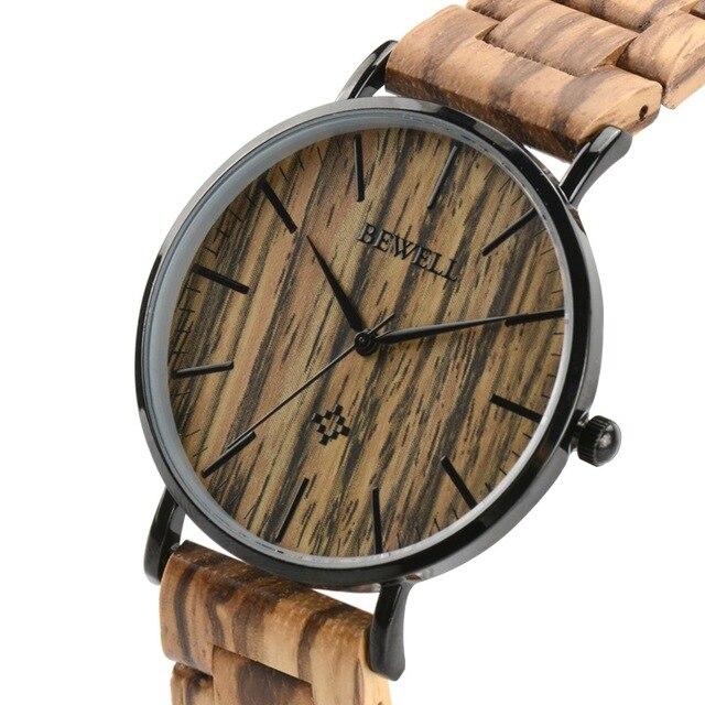 BEWELL Men Ultra Thin Wood Watches Luxury Watch Brand As Male Gift For Father Or Friend Dress Style Good Quality Watch 163A