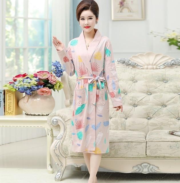 Cotton Robe For Sleep Plus Size L-XXXL Women Autumn Long Sleeve Nightgown Loungewear Bathrobe Sexy Pijamas Feminino Inverno
