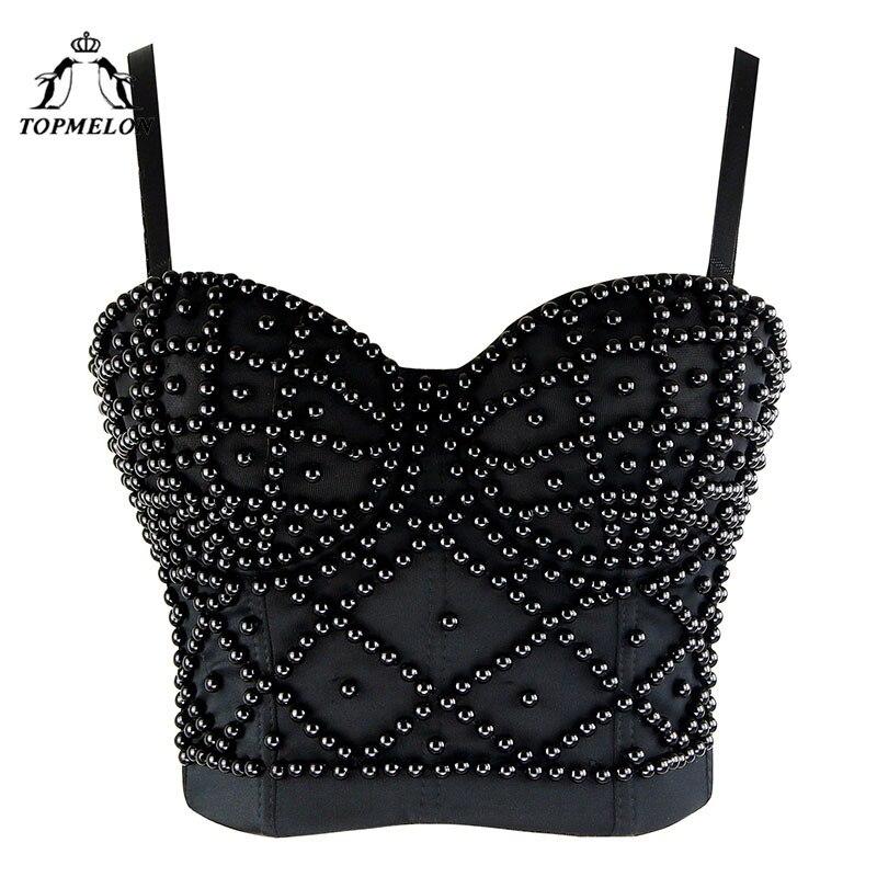 TOPMELON Sexy Tops Steampunk Corset Bustier Corselet Gothic Corset Women Slimming Shapewear Beading Party Shows Club Crop Vest