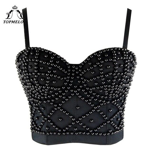TOPMELON Sexy Tops Steampunk Corset Bustier Corselet Gothic Corset Women Slimming Shapewear Beading Party Shows Club Crop Vest