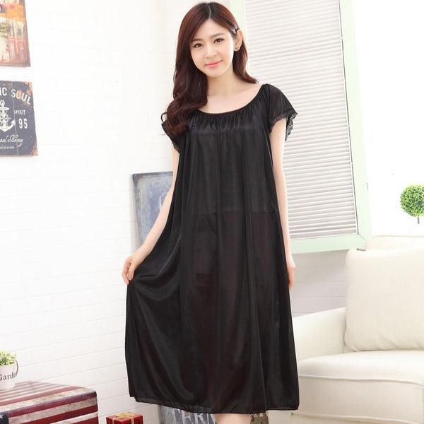 Yidanna 2018 Sexy Sleep Clothing New Nighties Lingerie Homedress Women Nightgowns Silk Sleepshirts Sleeveless Sleepwear Summer