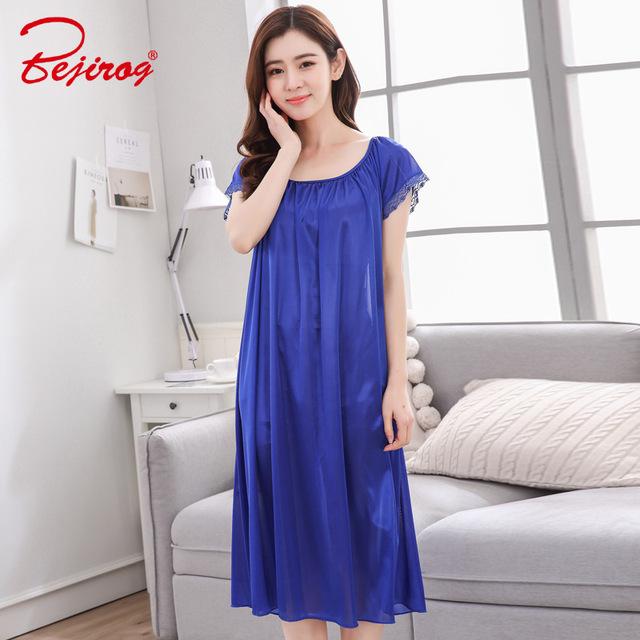 Yidanna 2018 Sexy Sleep Clothing New Nighties Lingerie Homedress Women Nightgowns Silk Sleepshirts Sleeveless Sleepwear Summer