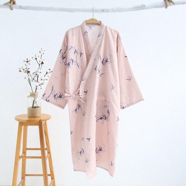 Summer Thin 100% Cotton Gauze Nightgown Lovers Robes Men and Women's Kimono Bathrobe Long Sleeping Skirt Home Clothing Sleepwear