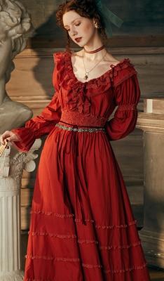 Sexy Long Dress Gowns Cotton Nightgown Wedding Nightdress long-sleeved Sleepwear Ladies Queen Palace Dress Nightgowns