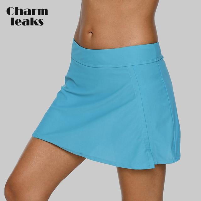 Charmleaks Women Bikini Bottom Swim Trunks Ban Solid Swim Skirt Build-in Brief Swimwear Briefs Swimming Bottom Tankini Bottoms