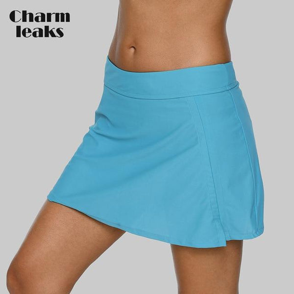 Charmleaks Women Bikini Bottom Swim Trunks Ban Solid Swim Skirt Build-in Brief Swimwear Briefs Swimming Bottom Tankini Bottoms