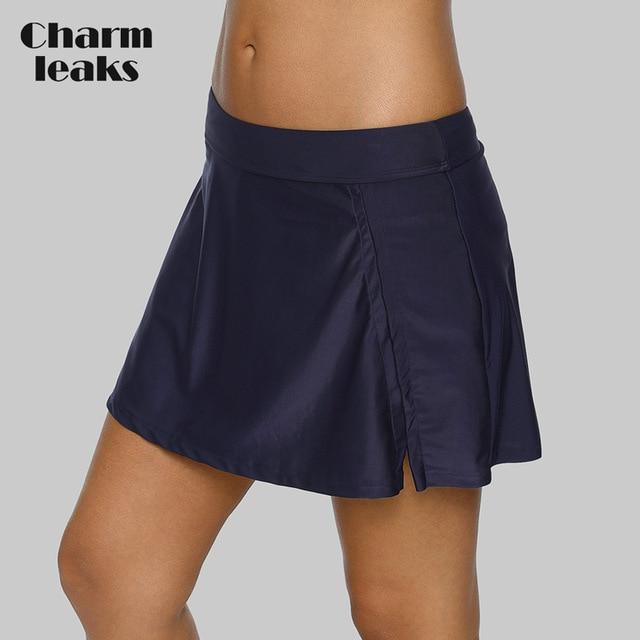 Charmleaks Women Bikini Bottom Swim Trunks Ban Solid Swim Skirt Build-in Brief Swimwear Briefs Swimming Bottom Tankini Bottoms