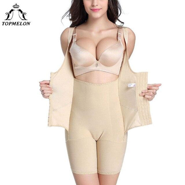 TOPMELON Women Body Shpaer Bodysuit Slimming Underwear Sheath Butt Lifter Hip Waist Trainer Waist Control Bodysuits Shapewear