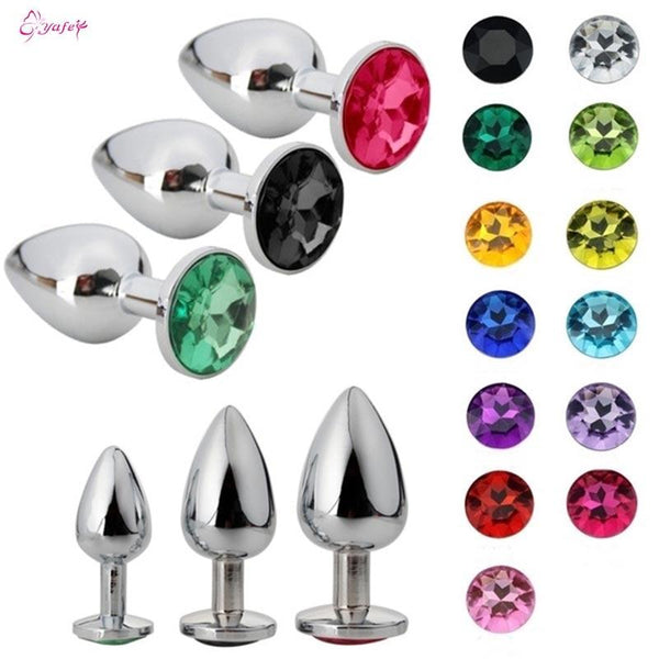 Diamond Anal Beads Crystal Jewelry Heart Butt Plug Stimulator Sex Toys Dildo Stainless Steel Anal Plug Sex toy for Women Men