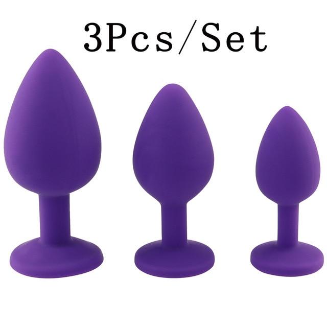 3Pcs/Set Safe Butt Plug With Crystal Detachable Jewelry Anal Plug Vagina Clitoris Vibrator Erotic Adult Sex Toys For Woman/Men