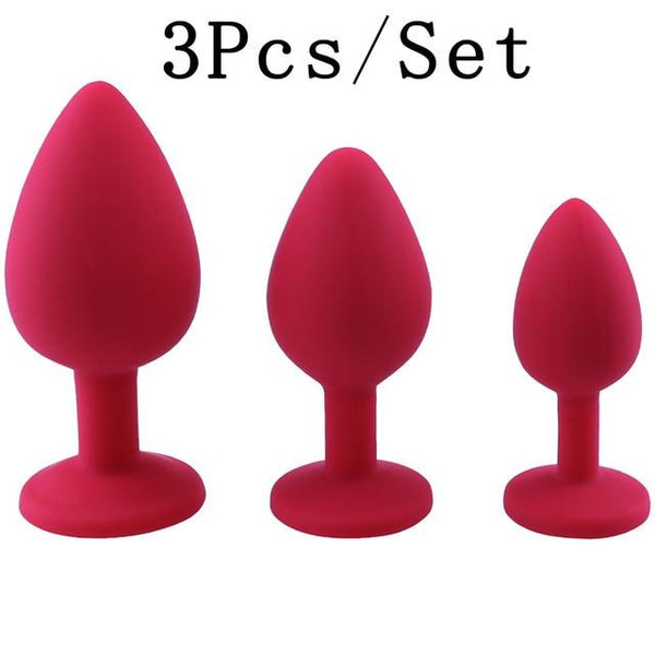 3Pcs/Set Safe Butt Plug With Crystal Detachable Jewelry Anal Plug Vagina Clitoris Vibrator Erotic Adult Sex Toys For Woman/Men