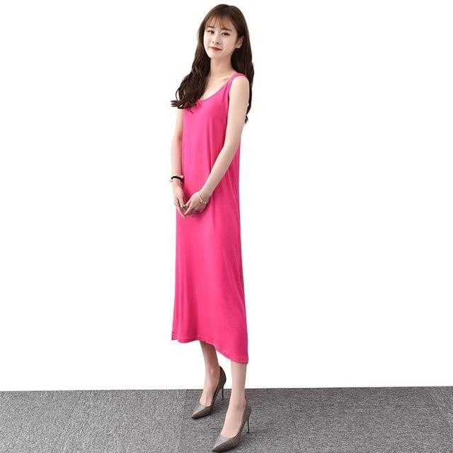 Summer Women Casual Sleepwear Long Modal Nightgown Nightie Sleeveless Loose Home Dress Sexy Lingerie Nightdress Oversize 6XL