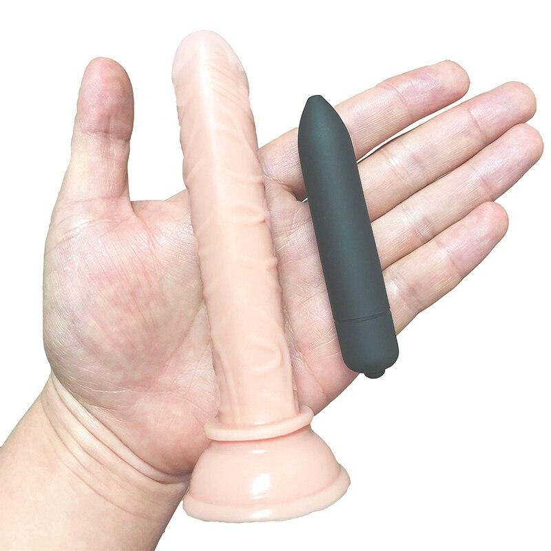 Mini Dildo for Women Flexible Realistic Anal Dildo Butt Plug Small Penis Suction Cup G Spot Bullet Vibrator for Women Sex Toys