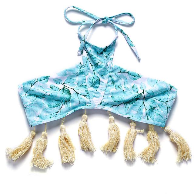 BANDEA bikini 2019 women swimwear halter tops Swimsuit solid Bathing Suit bikini top strappy beach wear Two-Piece Separates top