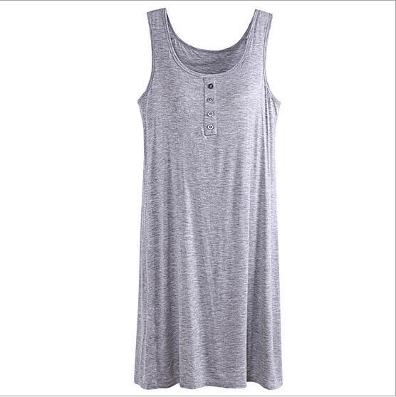 Fdfklak High Quality Modal Sexy Lingerie Hot 2017 Summer Sleeveless Nightwear Sleepwear Women Underwear Vintage Nightgowns Q410