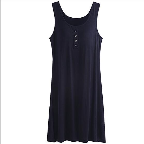 Fdfklak High Quality Modal Sexy Lingerie Hot 2017 Summer Sleeveless Nightwear Sleepwear Women Underwear Vintage Nightgowns Q410