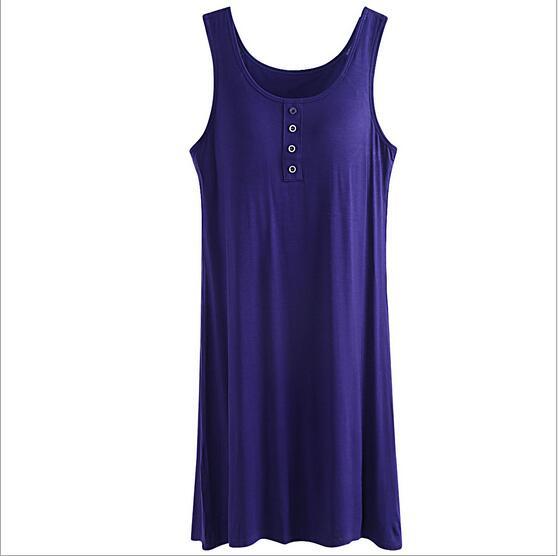 Fdfklak High Quality Modal Sexy Lingerie Hot 2017 Summer Sleeveless Nightwear Sleepwear Women Underwear Vintage Nightgowns Q410