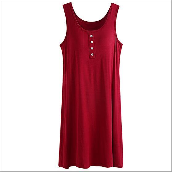 Fdfklak High Quality Modal Sexy Lingerie Hot 2017 Summer Sleeveless Nightwear Sleepwear Women Underwear Vintage Nightgowns Q410