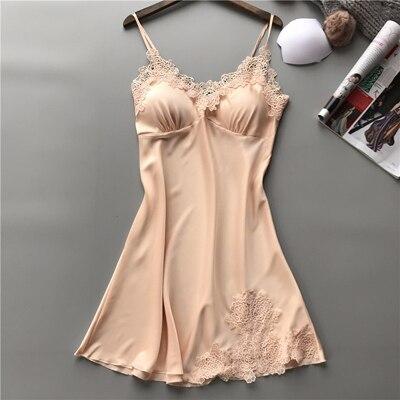 Fiklyc brand lace flower sleeveless sexy women's padded nightwear M L XL three size female mini nighties summer nightgowns HOT