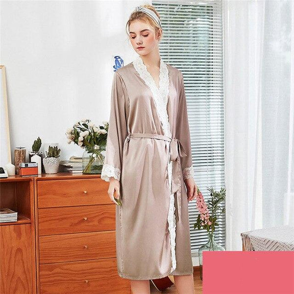 Sexy New Lady Long Robe Dress Satin Bathrobe Women Kimono Geisha Sleepwear Summer Print Nightgown Bridesmaid Brides Wedding Robe