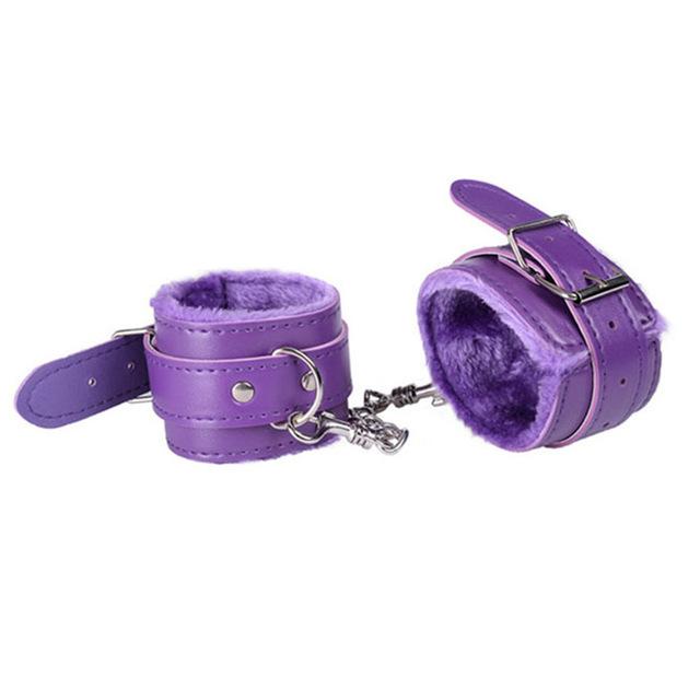 Sexy Lingerie BDSM Bondage Set Plush Ankle Cuffs With Whip Rope Erotic Accessories Handcuffs Adult Sex Toys For Woman Couples
