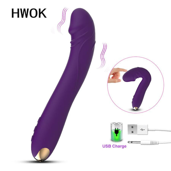 HWOK G Spot Dildo Vibrator erotic sex toys for adult Silicone Massager For Women Straponless Anal Butt Plug Products Masturbator