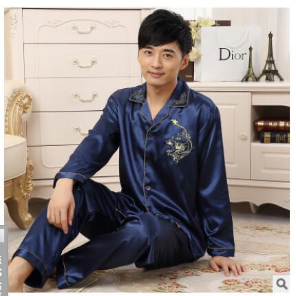Summer lovers silk pajamas men short-sleeved silk sleepwear home sleepwear spring summer nightgown womens pajama set loungewear