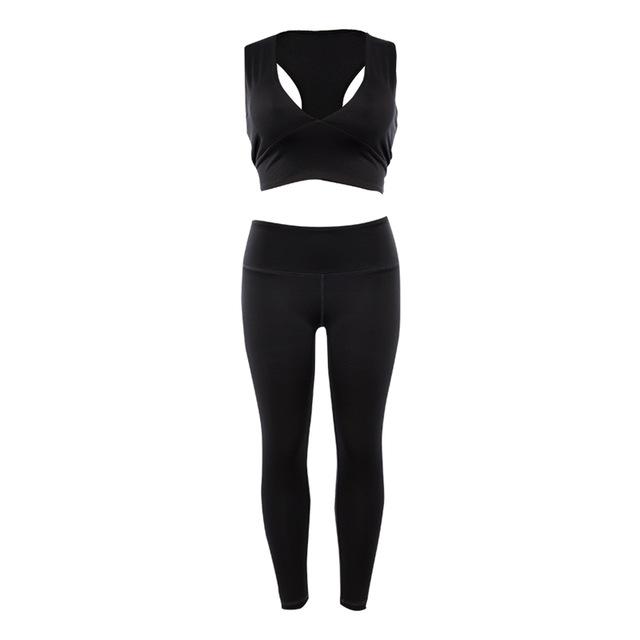 Topmelon 2019 Sport Suit To yoga Women Seamless Solid Yoga Set Sports Bra Set Gray Peach Buttock Pant DeepV Top