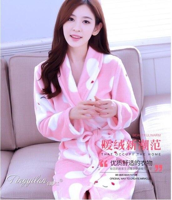 Girls Sleeping Gown Female Warm Thickened Flange Long Sleeves Bathrobe Men's Coral Velvet Pajamas Home Dress Marriage Robe D2120