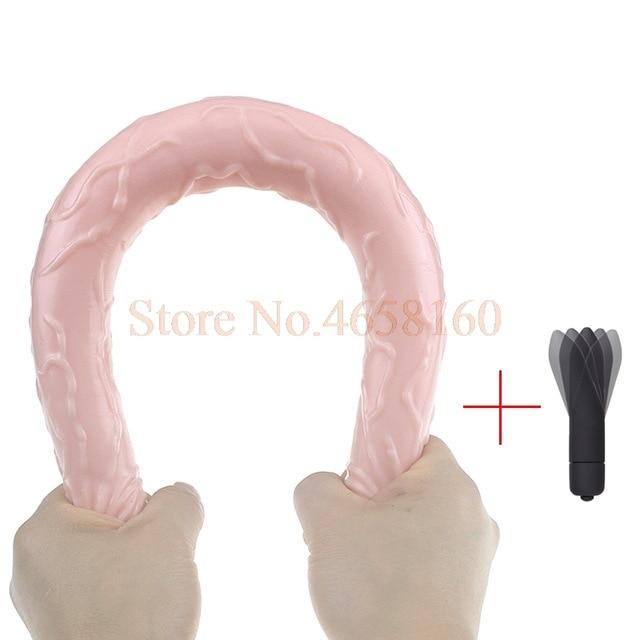 44cm Long Double Dildo Realistic Double Ended Dildo Anal Viginal Fake Penis Lesbian Sex Toys Bullet Vibrator Sex Toys for Women