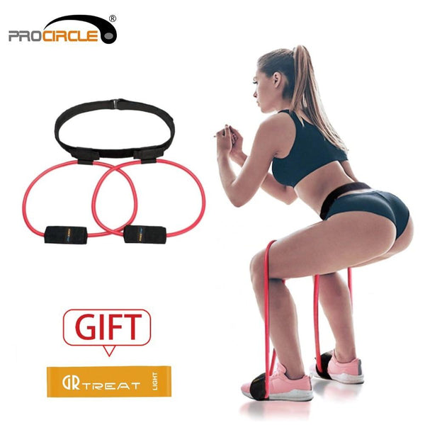Fitness Women Booty Butt Band Resistance Bands Adjustable Waist Belt Pedal Exerciser for Glutes Muscle Workout Free Bag
