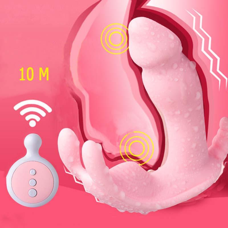 Recharge Wireless Remote Control Wearable Strapon Vibrator G Spot Dildo Vibrator Clit Vibrating Panties Sex Toys for Women U33