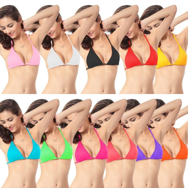 Women Bikini Top Push-up Padded Bras Bralette Swimsuit Swimwear Beach Bathing Suit Solid Swim Bikinis Top Swimwear