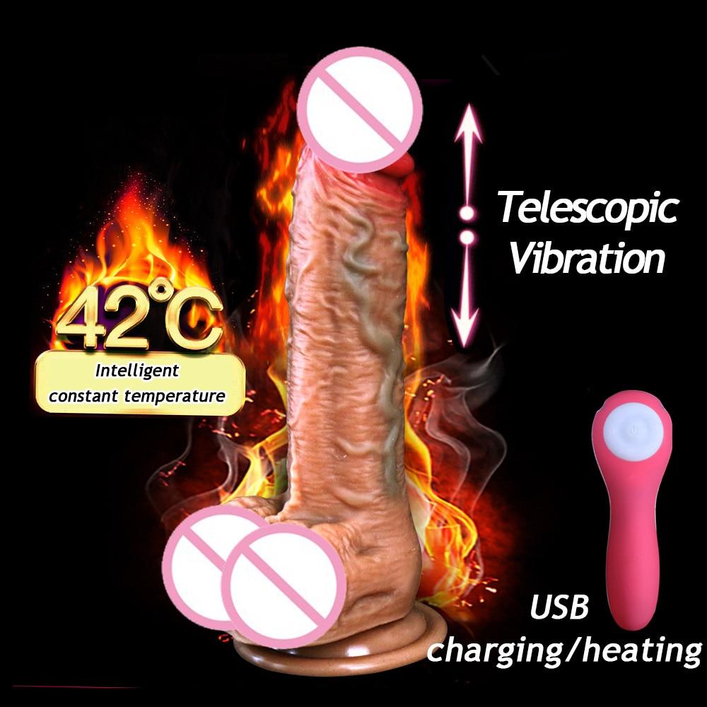 Soft Realistic Dildo Vibrator Heating Big Phalos Suction Cup Dildo Soft Penis Phallus Faloimitator Adult Sex Toys for Women