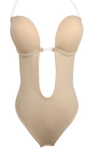TOPMELON Women Seamless Underwear Bodysuit Sexy Lingerie Invisible Bra Slimming Body Shaper Plunge Bras Clear Strap Brassiere