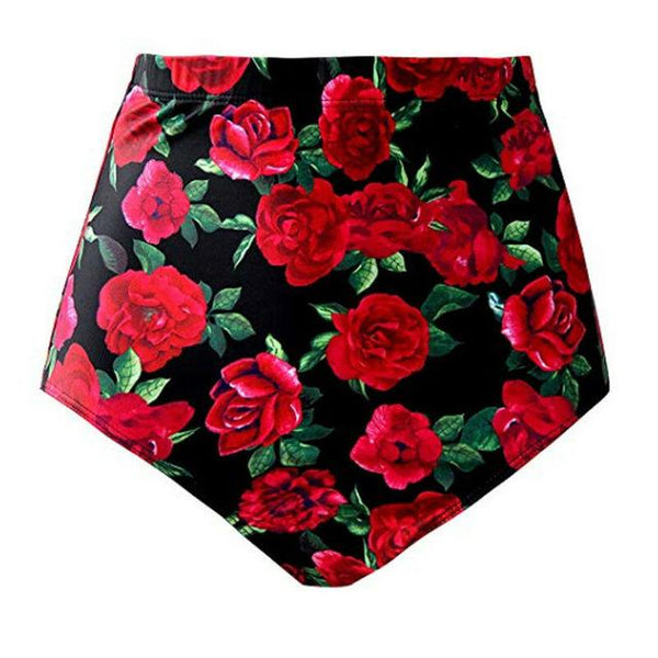 New Summer Women High Waisted Bikini Swim Shorts Bottom Fashion Floral Printed Female Swimsuit Swimwear Bathing Panty Briefs