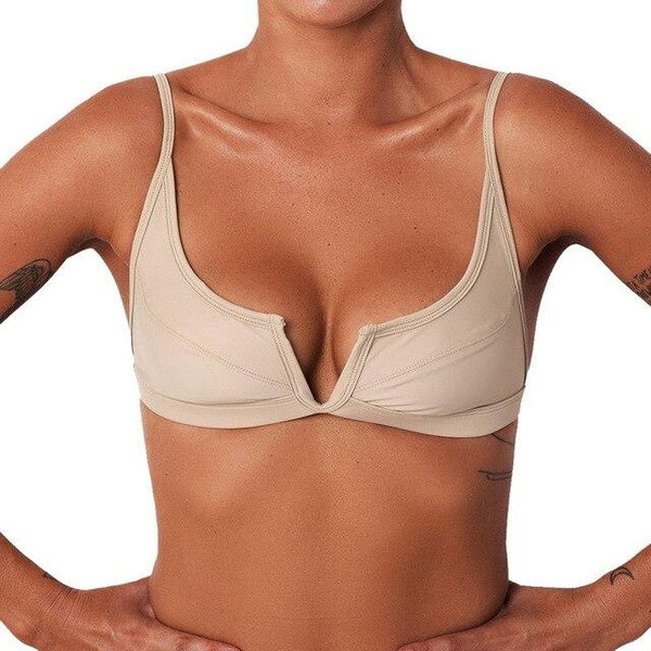 2019 Sexy Women Bikini Top Push Up Black Sport Bra Vest Swimsuit Bandage Bandeau Beach Swimwear Solid Bathing Suit Beachwear