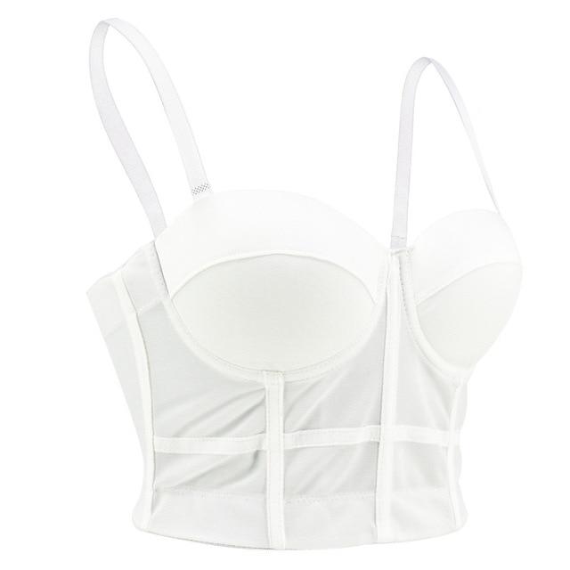 TOPMELON Gothic Corset Sexy Fashion Overbust Bustier Solid Slim Tops for Women White Red Black Corsets Sleeveless Top for Summer