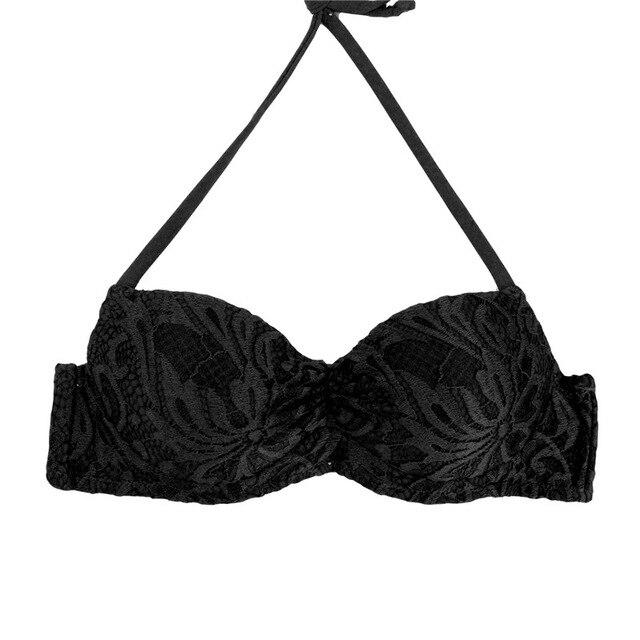 M&M 2019 Sexy Halter Bikinis Top Push Up Padded Summer Swimwear Print Swimsuit Solid Beachwear Sport Bandage Bathing Suit T604