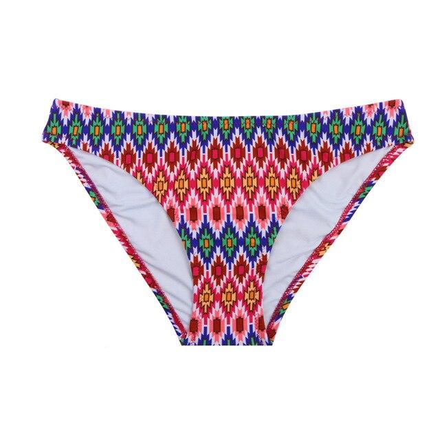 M&M Brazilian Women Bikini Bottoms 2019 Summer Sexy Low Waist Swimwear Two-Piece Separates Swimsuit Print Sports Shorts B608