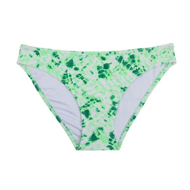 M&M Brazilian Women Bikini Bottoms 2019 Summer Sexy Low Waist Swimwear Two-Piece Separates Swimsuit Print Sports Shorts B608