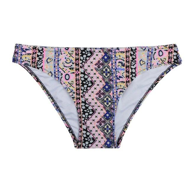 M&M Brazilian Women Bikini Bottoms 2019 Summer Sexy Low Waist Swimwear Two-Piece Separates Swimsuit Print Sports Shorts B608