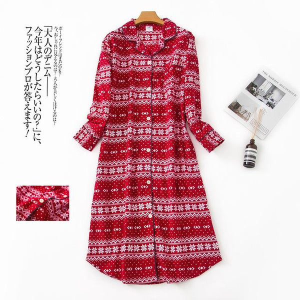New Extended Flannel Nightdress Women Sleepwear Plus Size Nightwear Long Sleeve 100% Cotton Fattening Lady's Household Clothes