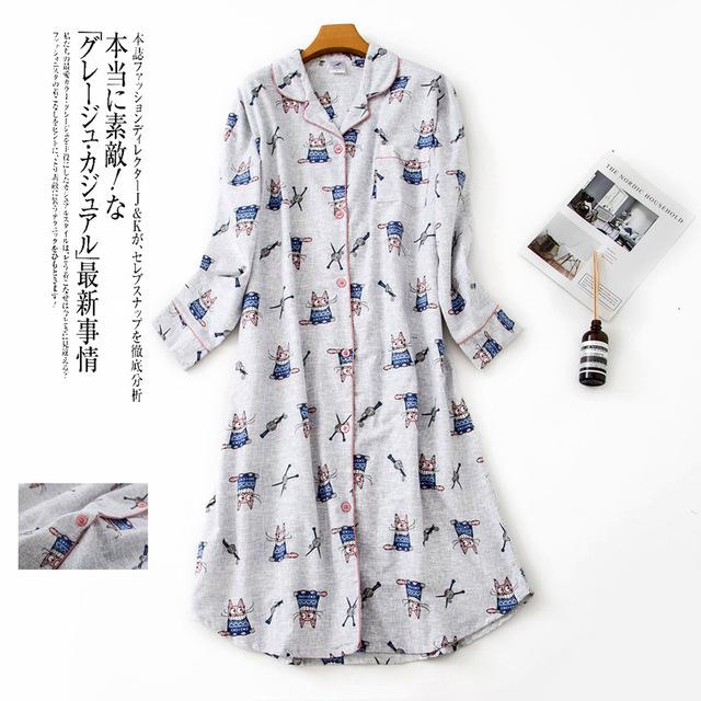 New Extended Flannel Nightdress Women Sleepwear Plus Size Nightwear Long Sleeve 100% Cotton Fattening Lady's Household Clothes