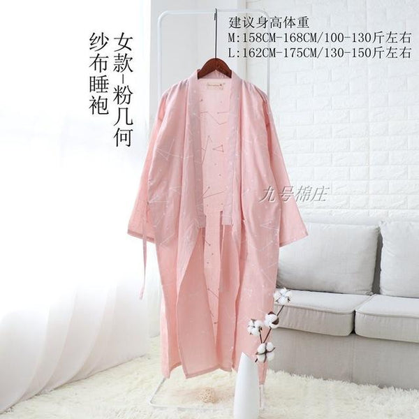 Women Sleepwear Spring Bathrobes Sexy Night Robes Long Sleeve Floral Dressing Gown 100% Cotton Kimono Robe Nightgown Nightwear