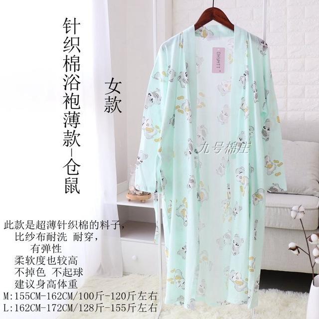 Women Sleepwear Spring Bathrobes Sexy Night Robes Long Sleeve Floral Dressing Gown 100% Cotton Kimono Robe Nightgown Nightwear