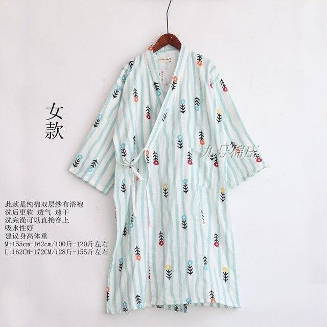 Women Sleepwear Spring Bathrobes Sexy Night Robes Long Sleeve Floral Dressing Gown 100% Cotton Kimono Robe Nightgown Nightwear