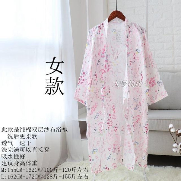 Women Sleepwear Spring Bathrobes Sexy Night Robes Long Sleeve Floral Dressing Gown 100% Cotton Kimono Robe Nightgown Nightwear